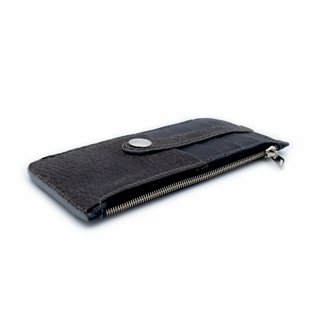 PORTE-PIECES LONG EN REQUIN NUBUCK
