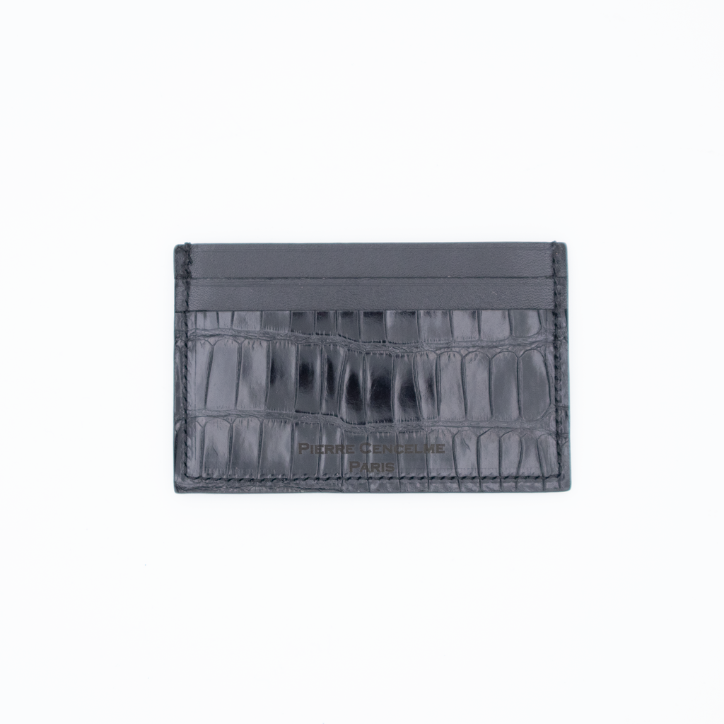 PORTE-CARTE CLASSIQUE CROCO NOIR