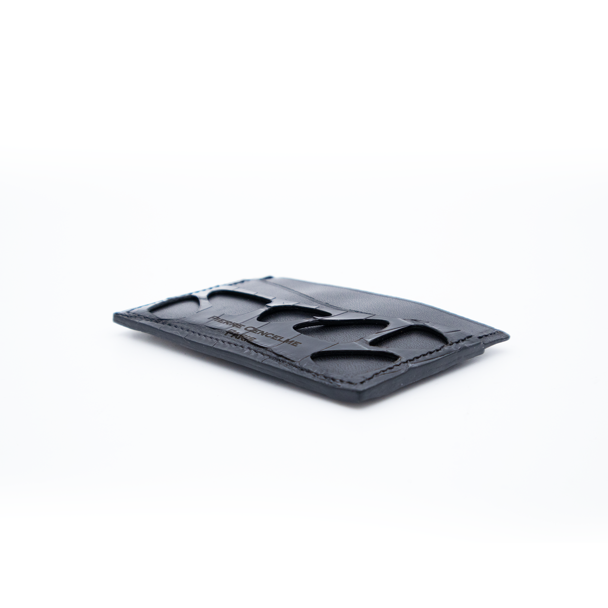 PORTE-CARTE ORGANIQUE CROCO NOIR