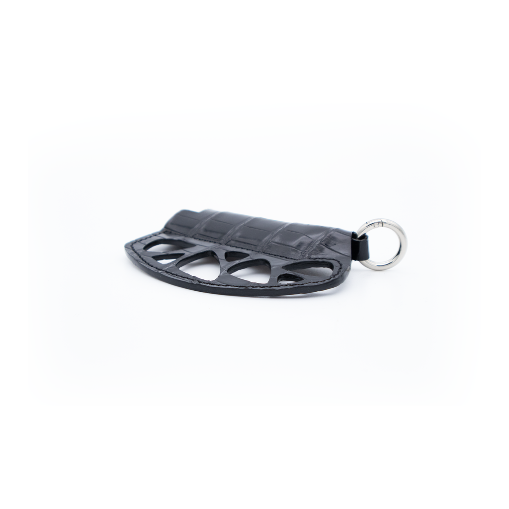 PORTE-BRIQUET ORGANIQUE CROCO NOIR