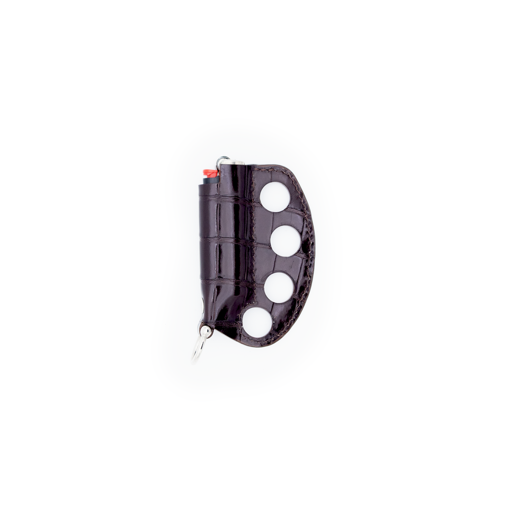 PORTE-BRIQUET CLASSIQUE CROCO BRUN
